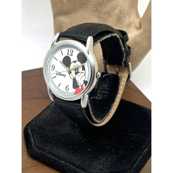 Disney Women\'s Watch Mickey Mouse White Dial Quartz Black Leather 35mm W… main image 7